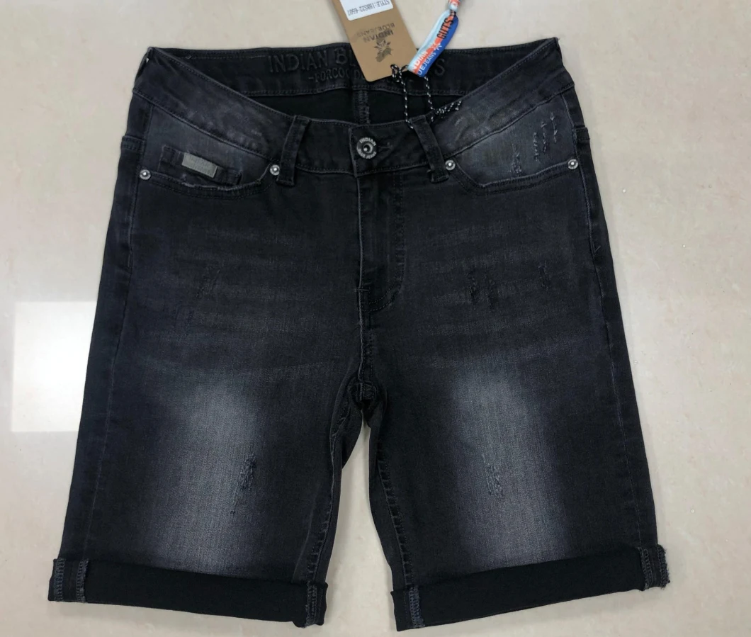 Wholesale Boys Short Denim Jeans Black Kids Pants Middle Waist Denim Shorts OEM&ODM